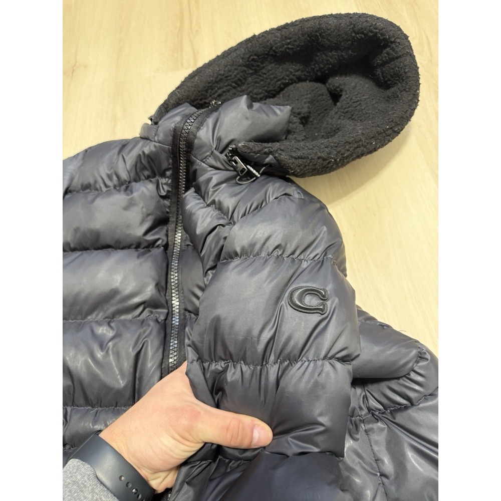 Coach Black Quilted Lightweight Logo Full Zip Puffer Jacket Women's Size Small - Picture 4 of 8